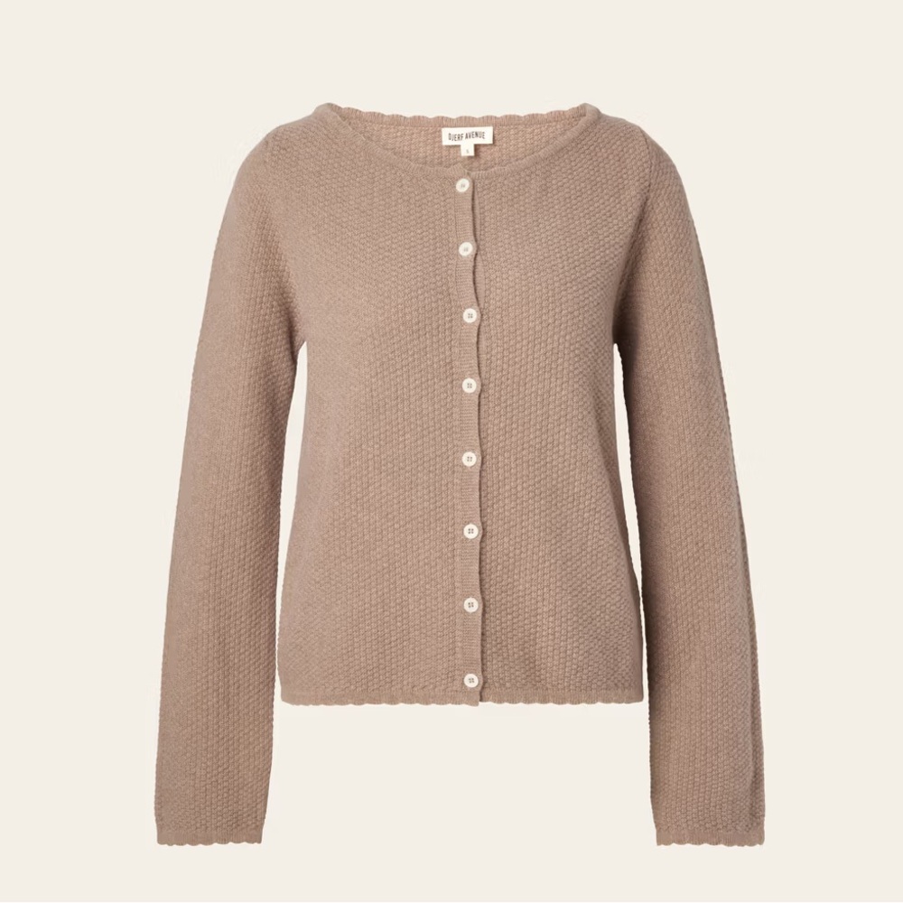 Djerf Avenue Amorini Brown Wool Cardigan
